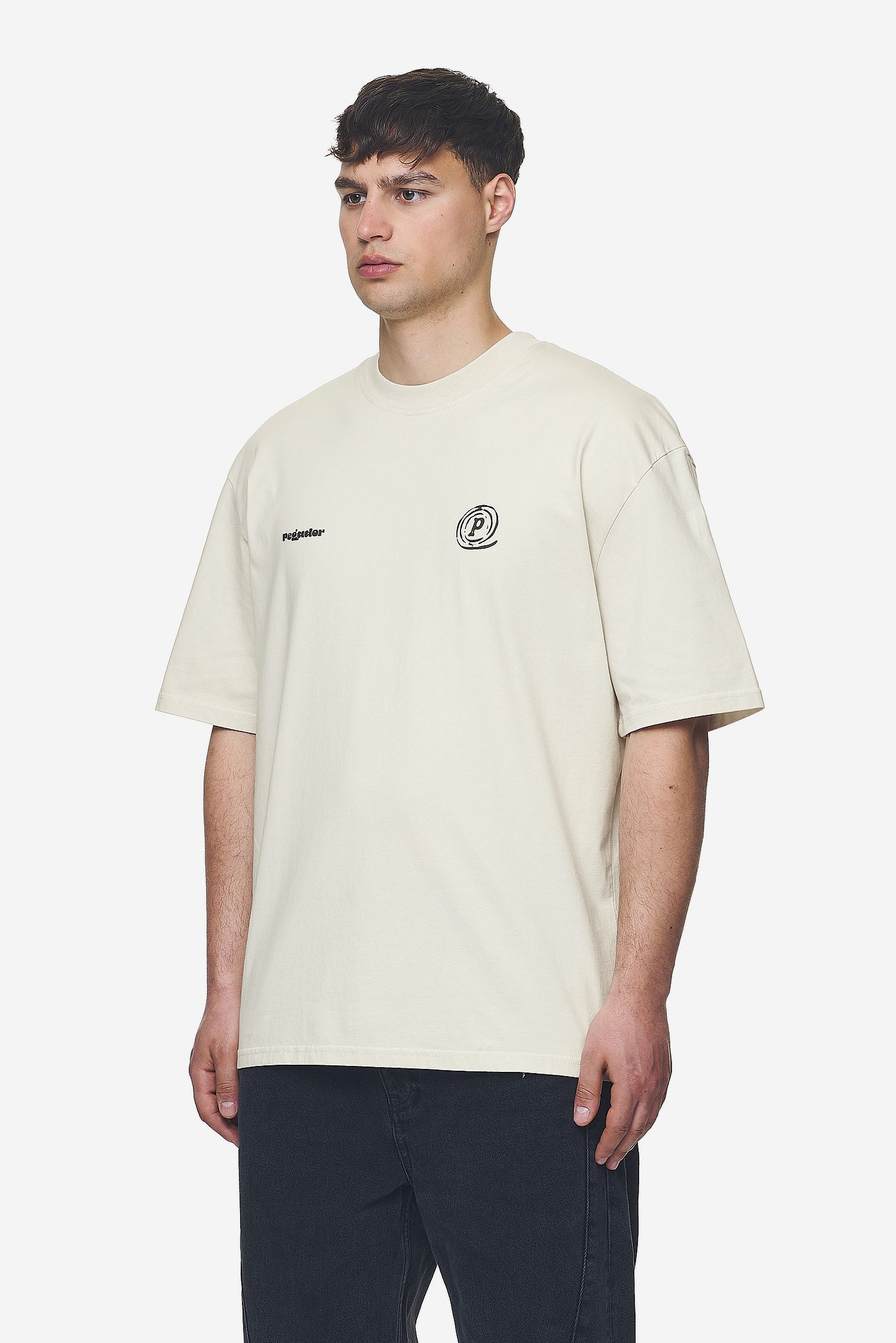 Pegador Harlan Oversized Tee Washed Salty Cream Gegenansicht aus der Next Wave Kollektion für Herren