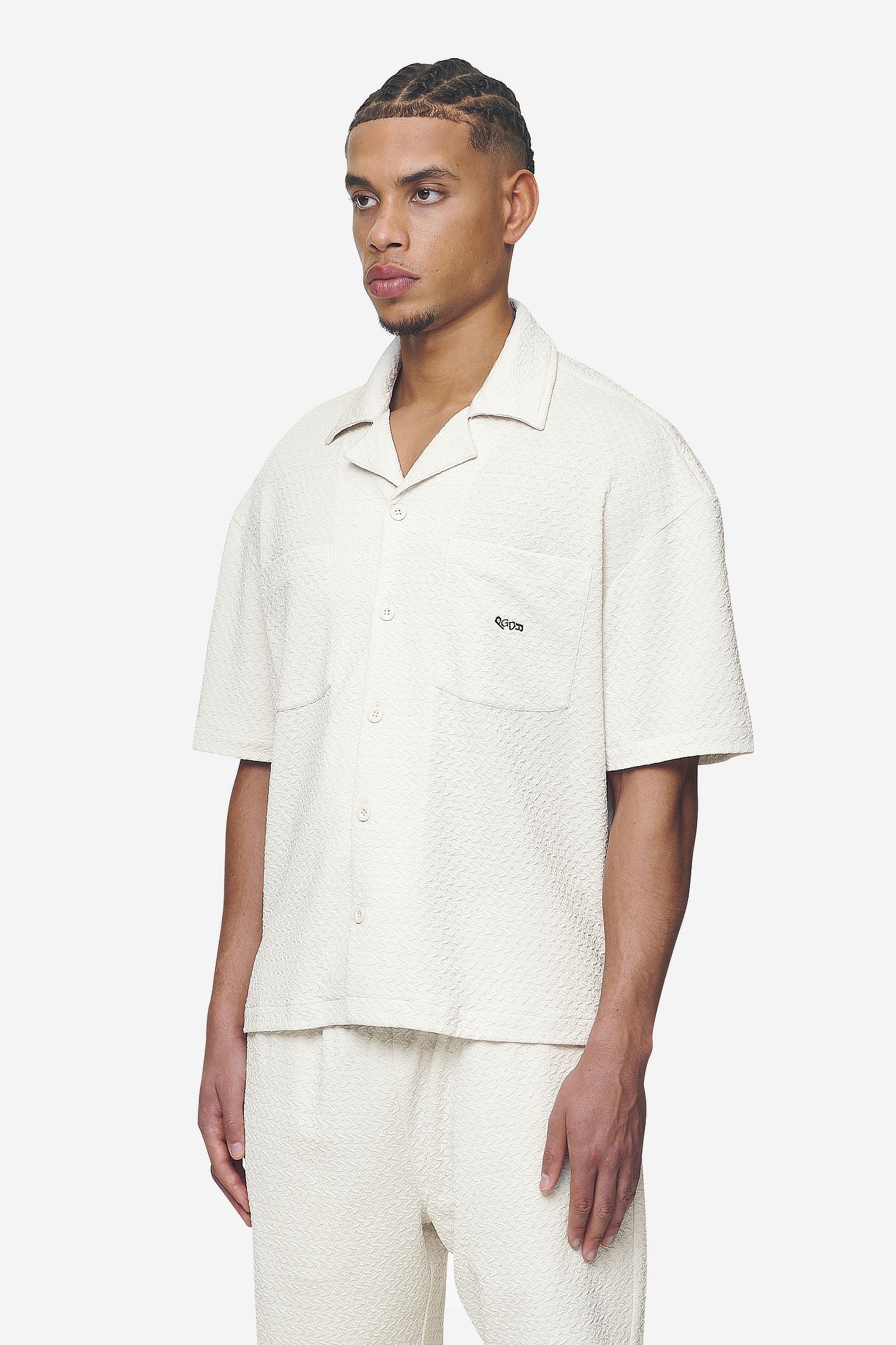 Pegador Wyton Structured Summer Shirt Salty Cream Seitenansicht aus der Next Wave Kollektion für Herren