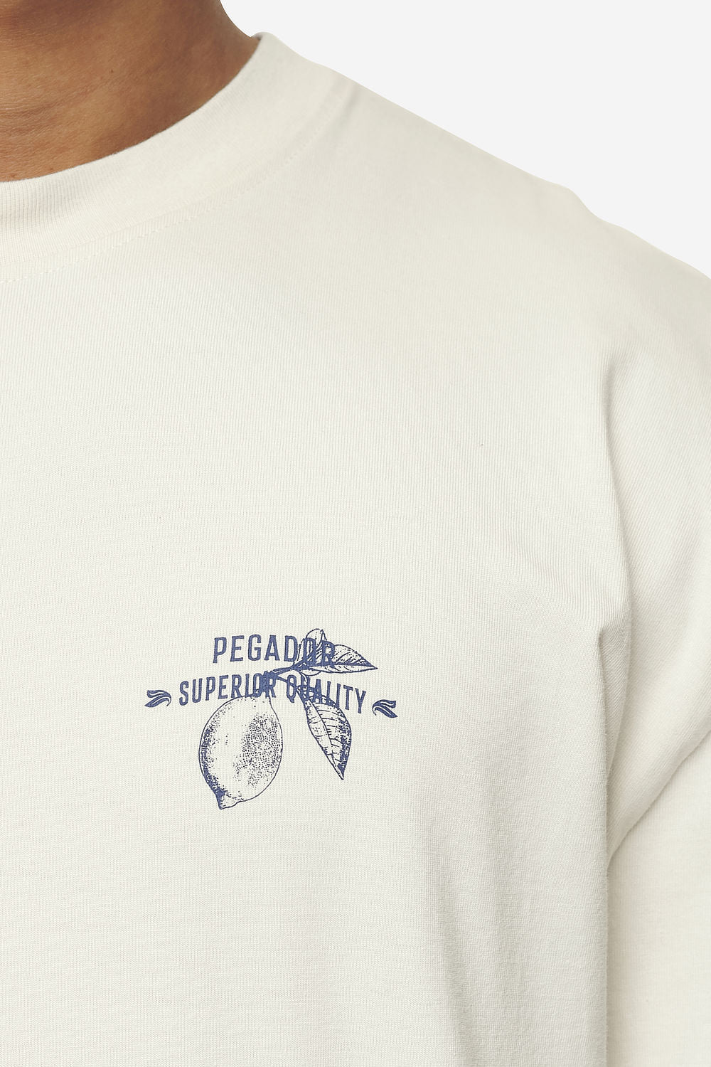 Pegador Goret Oversized Tee Washed Salty Cream Detailshot aus der Next Wave Kollektion für Herren