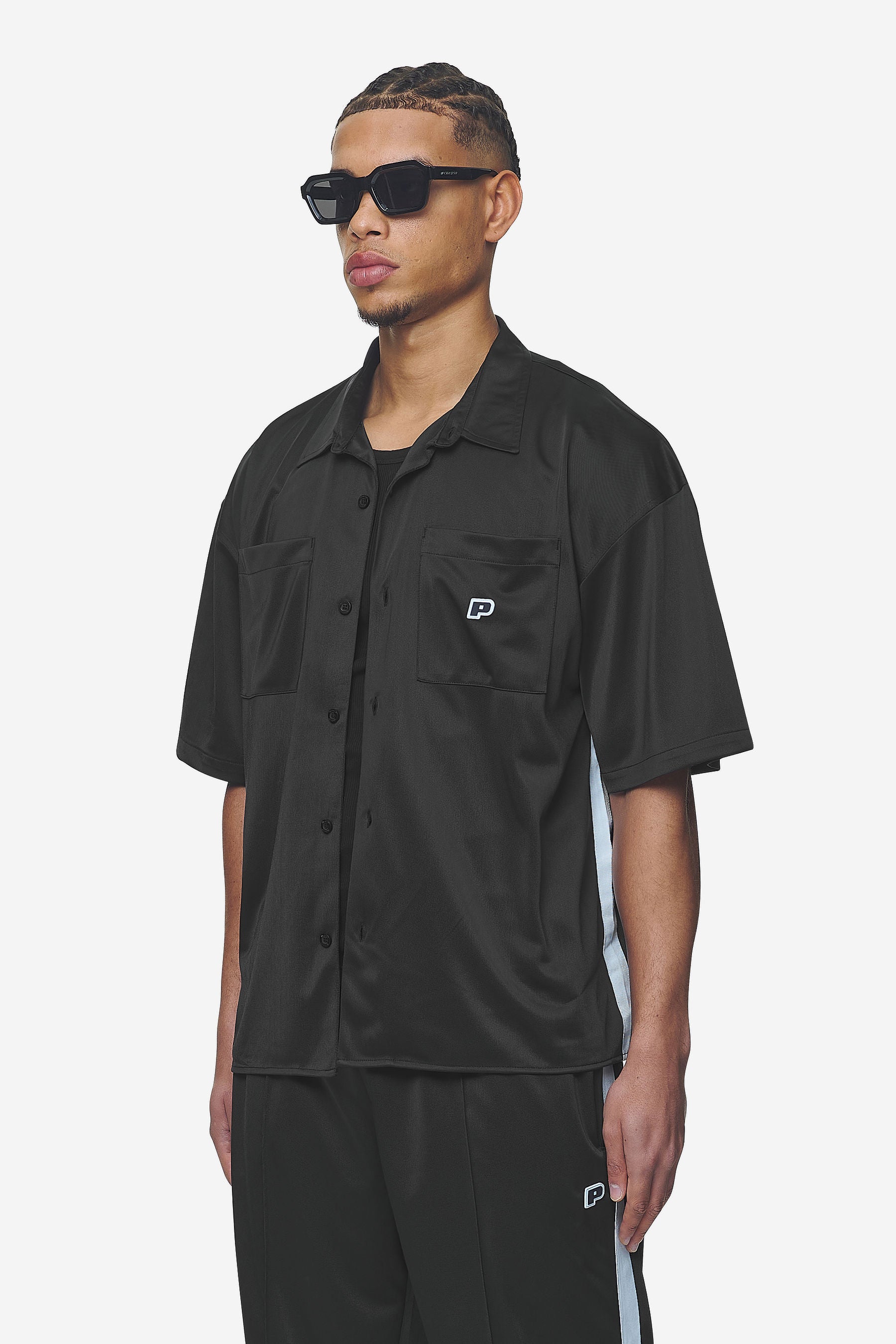 Pegador Zeno Boxy Shirt Black Baby Blue Gegenansicht aus der Next Wave Kollektion für Herren