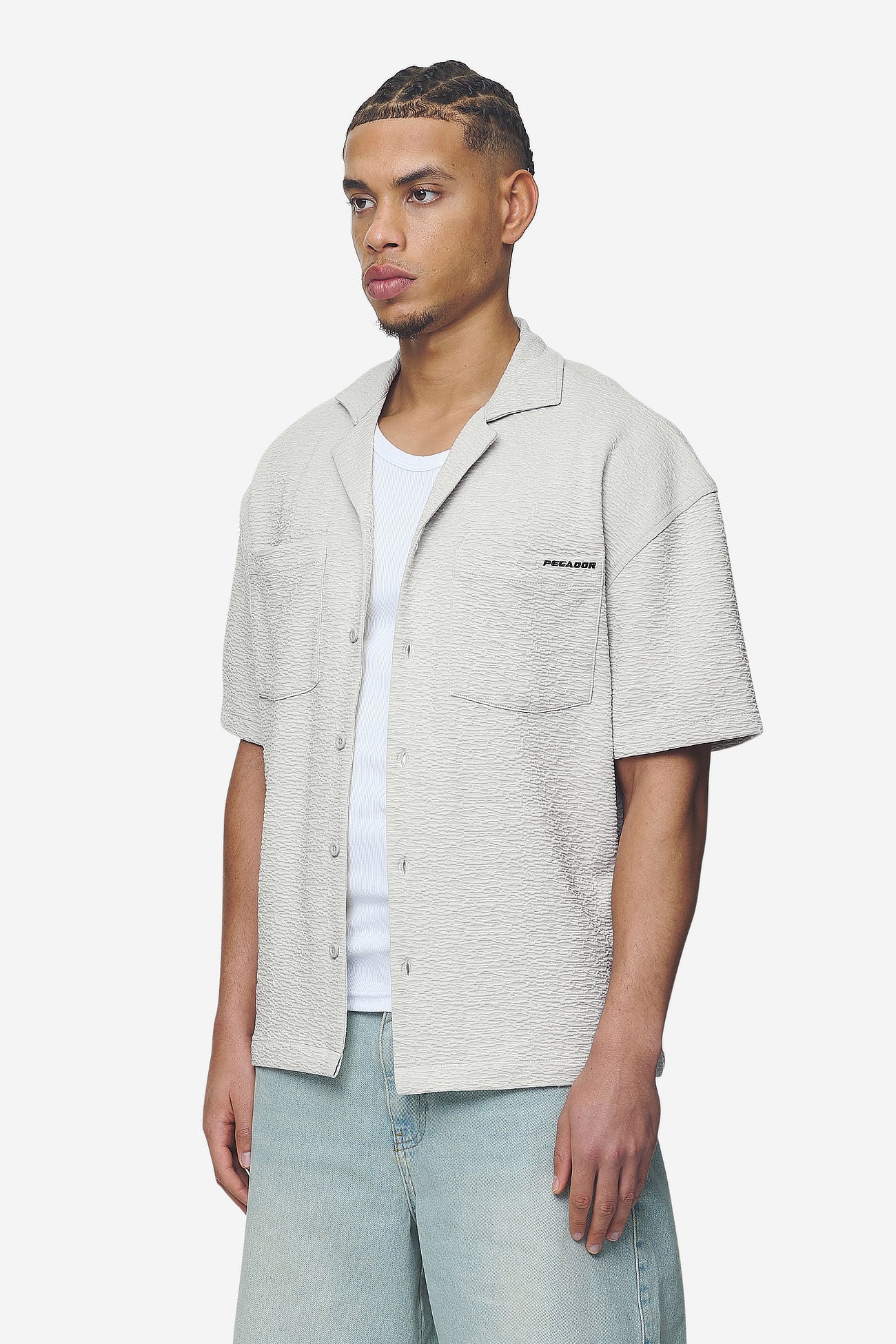 Pegador Acado Summer Shirt Pearl Grey Seitenansicht aus der Next Wave Kollektion für Herren