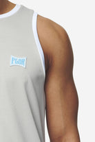 Pegador Tulare Mesh Tank Top Pearl Grey Detailshot aus der Next Wave Kollektion für Herren