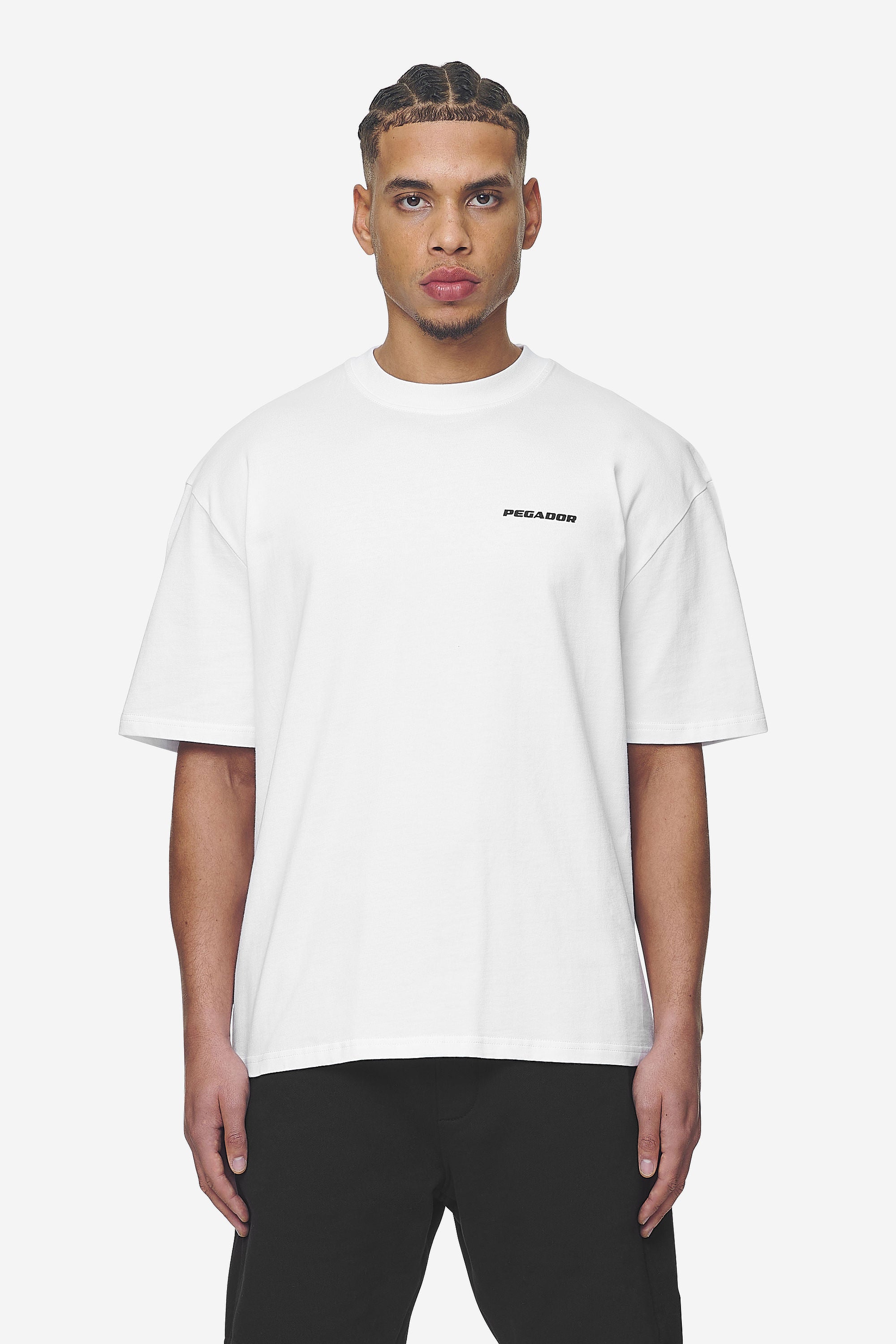 Pegador Logo Oversized Tee White Black Gum Hauptansicht aus der Next Wave Kollektion für Herren