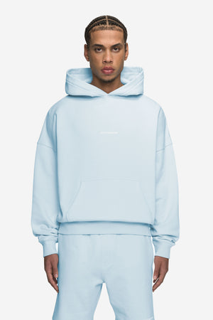 Pegador Logo Boxy Hoodie Washed Baby Blue White Gum Hauptansicht aus der Next Wave Kollektion für Herren