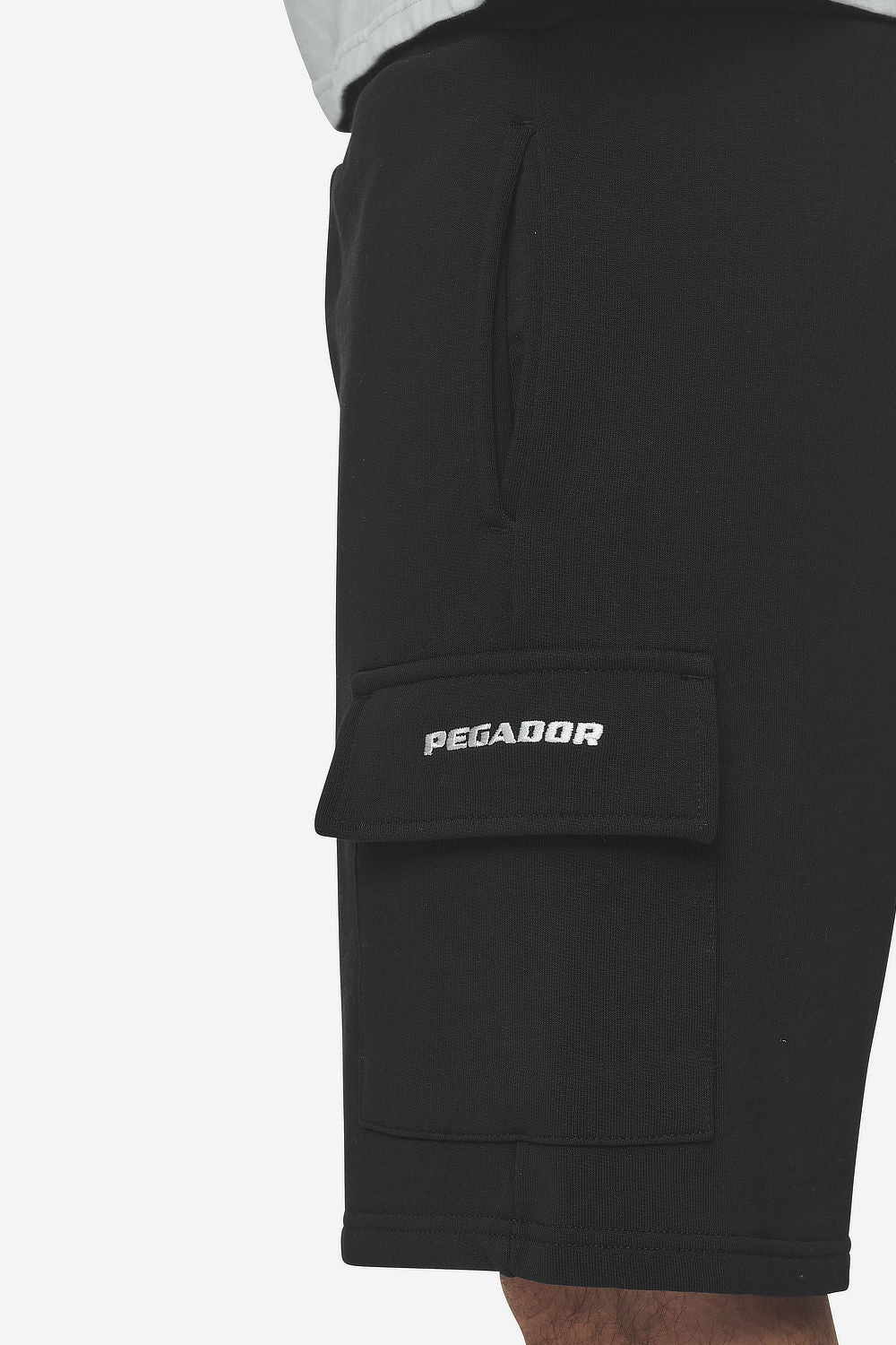 Pegador Otega Terry Cargo Shorts Vintage Black Detailshot aus der Next Wave Kollektion für Herren