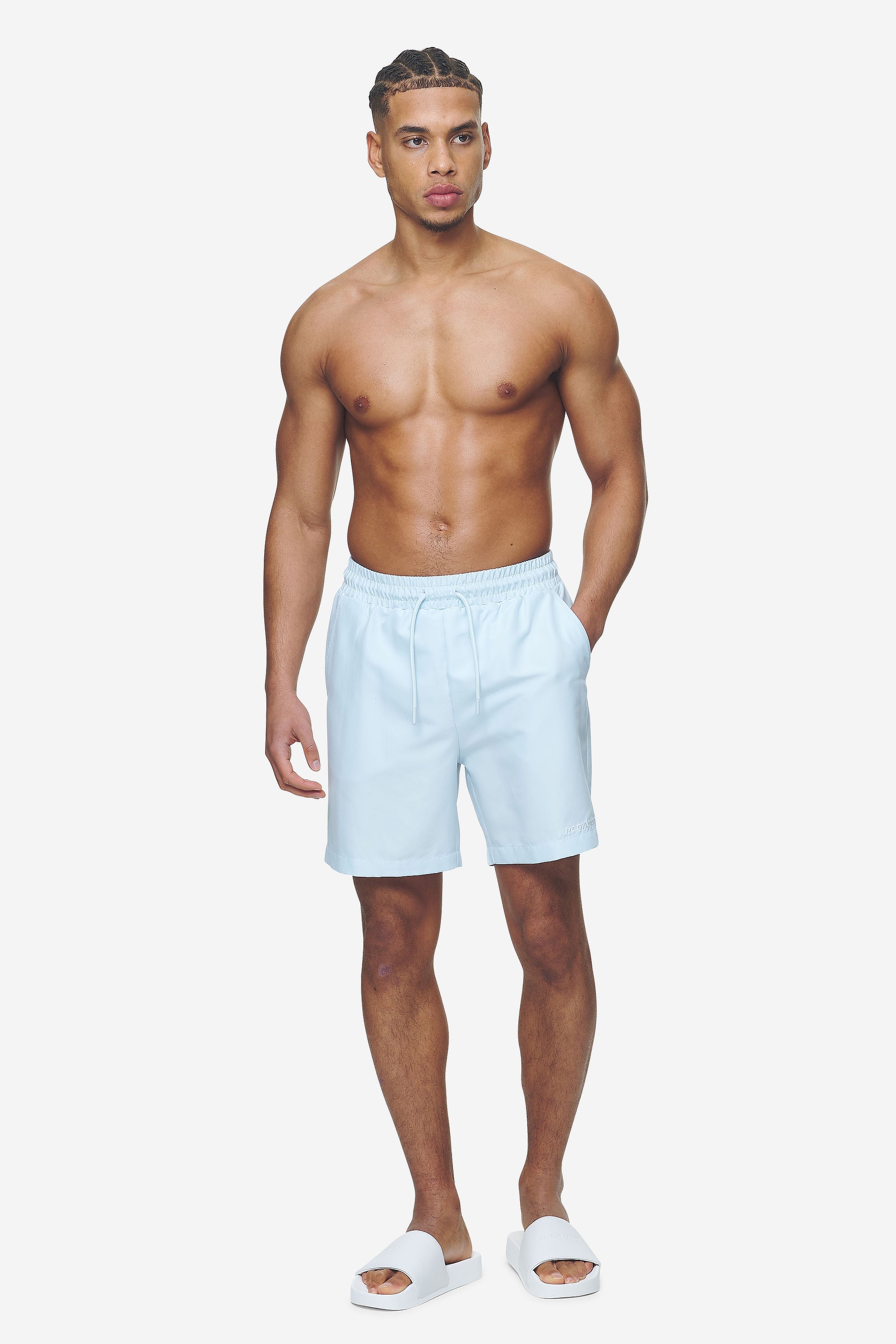 Pegador Logo Swim Shorts Baby Blue Ganzkörper Bild aus der Next Wave Kollektion für Herren