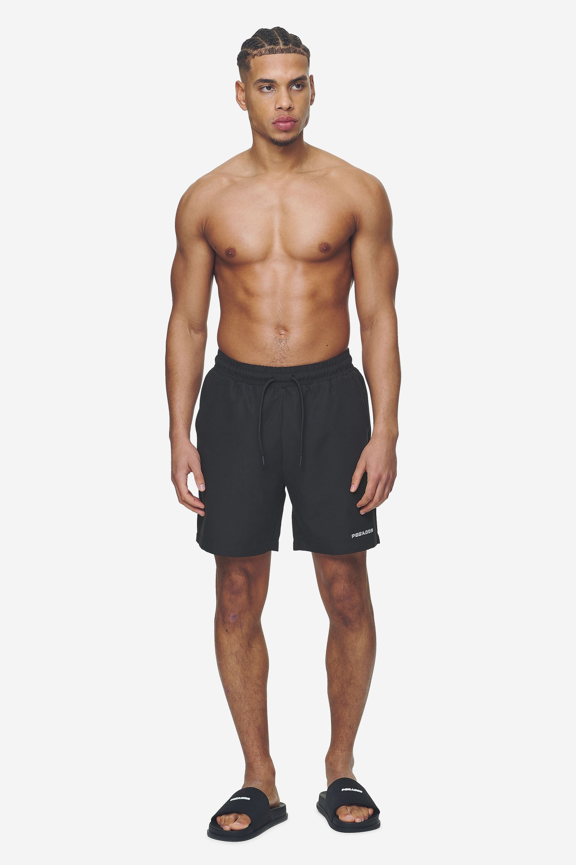 Pegador Logo Swim Shorts Black Ganzkörper Bild aus der Next Wave Kollektion für Herren