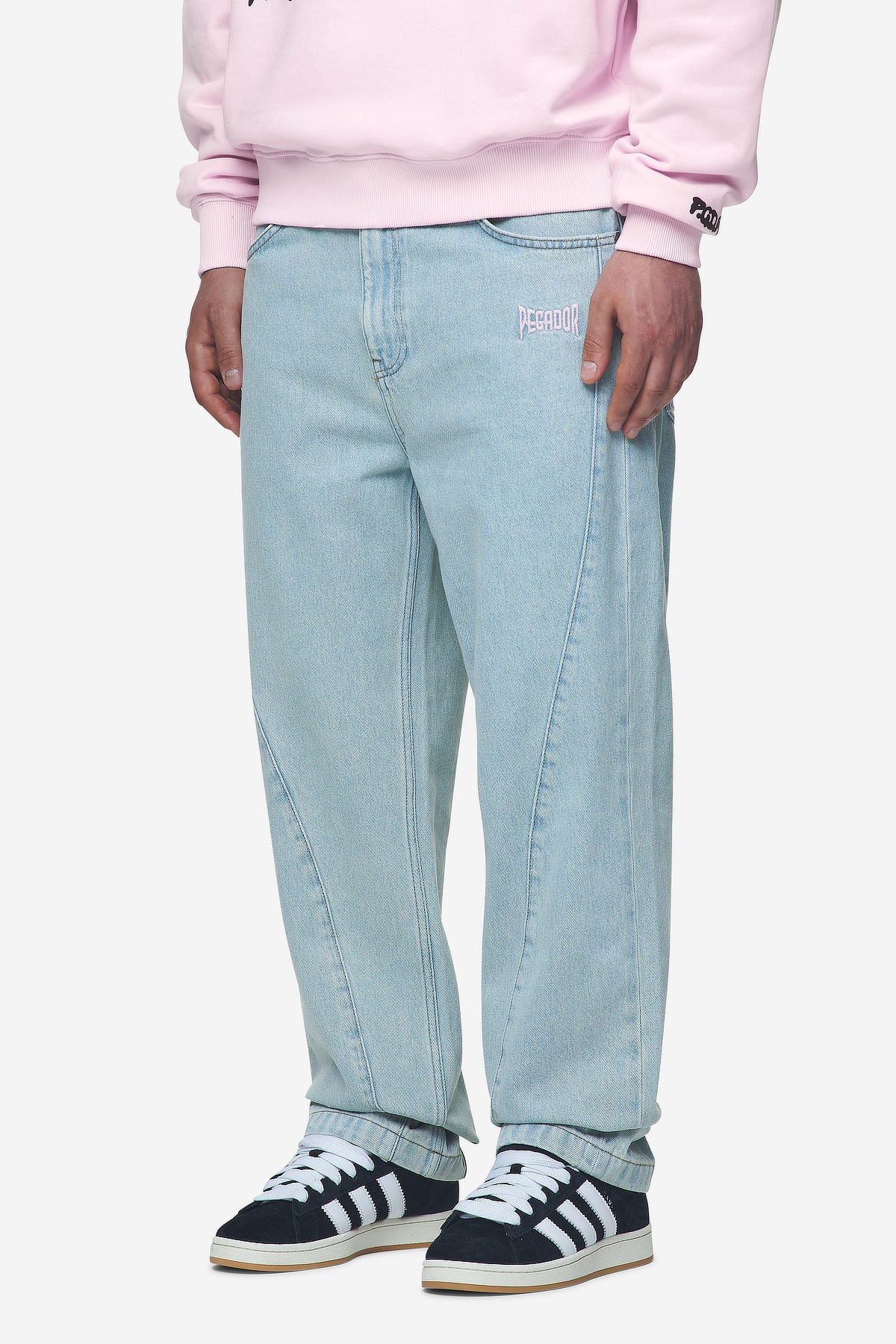 Pegador Valmar Baggy Jeans Sand Washed Blue Seitenansicht aus der Next Wave Kollektion für Herren