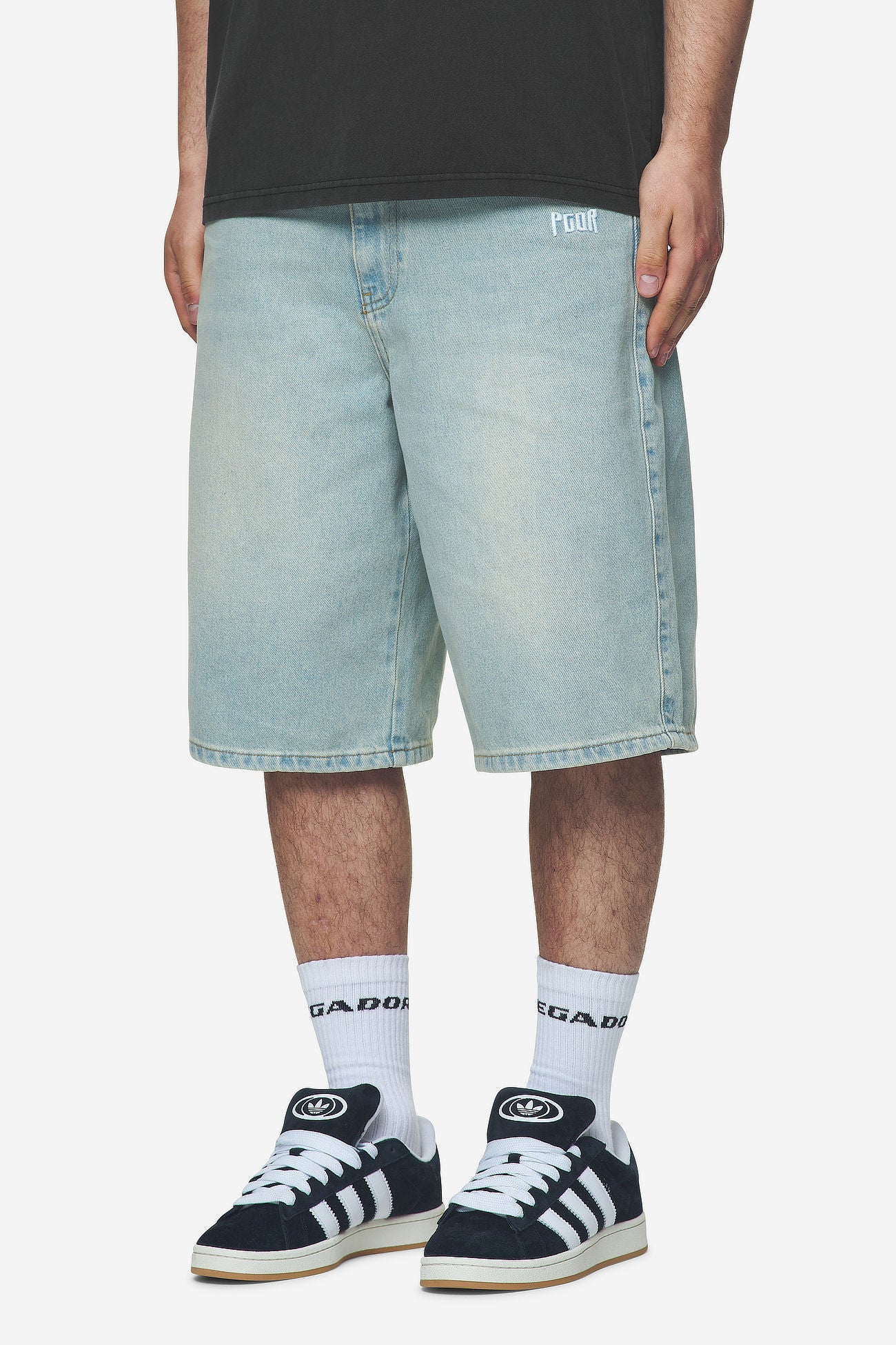 Pegador Alcoa Jorts Sand Washed Blue Seitenansicht aus der Next Wave Kollektion für Herren