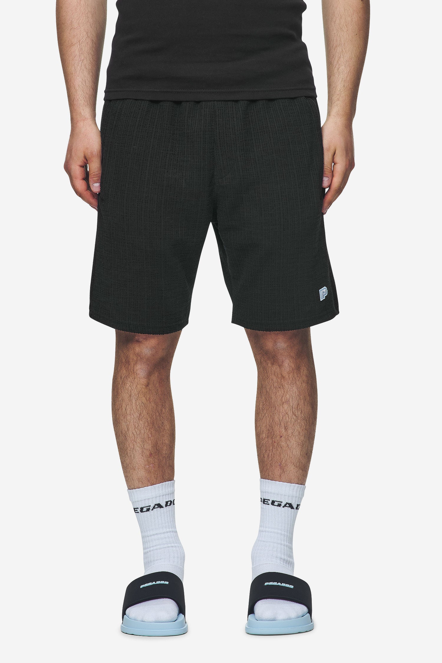 Pegador Libco Structured Knit Shorts Black Hauptansicht aus der Next Wave Kollektion für Herren