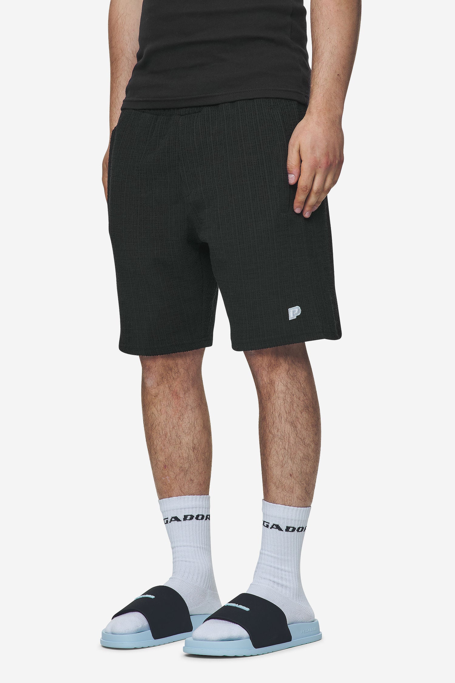 Pegador Libco Structured Knit Shorts Black Seitenansicht aus der Next Wave Kollektion für Herren