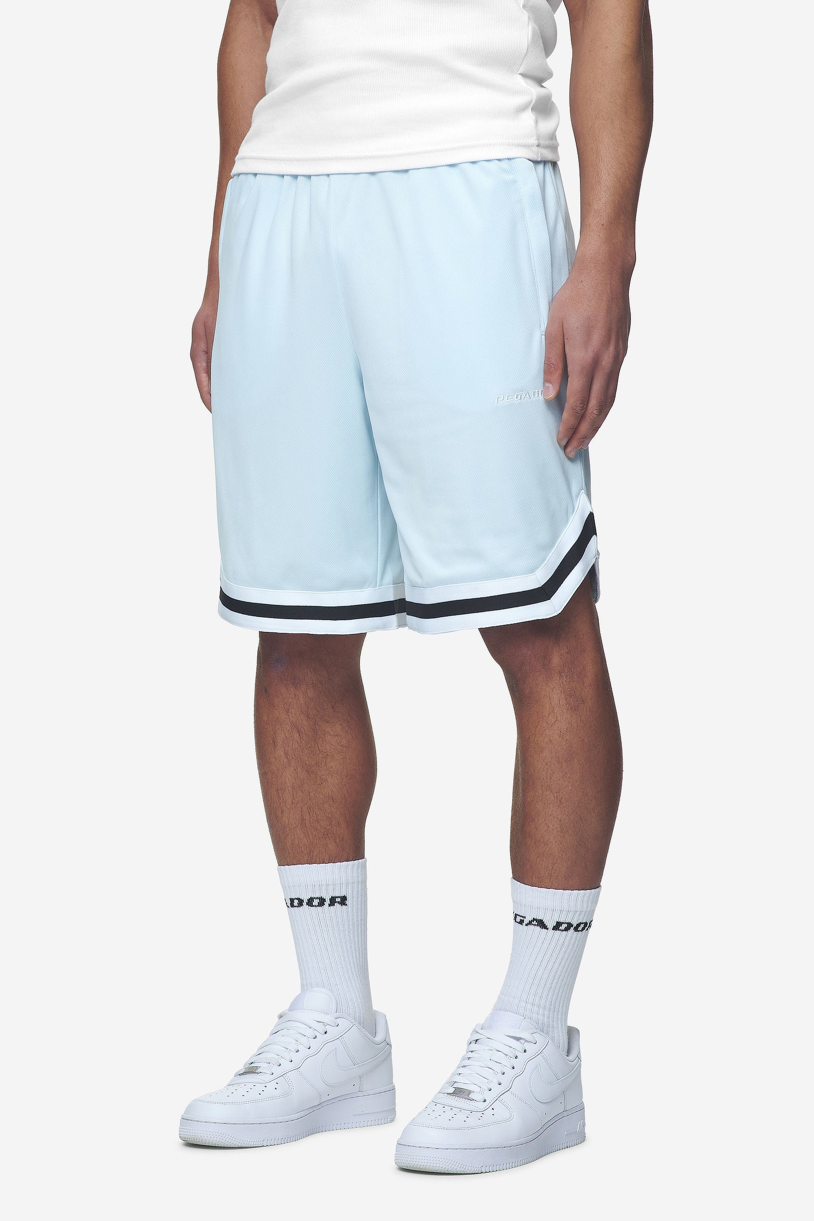 Pegador Lansing Basketball Shorts Baby Blue Seitenansicht aus der Next Wave Kollektion für Herren