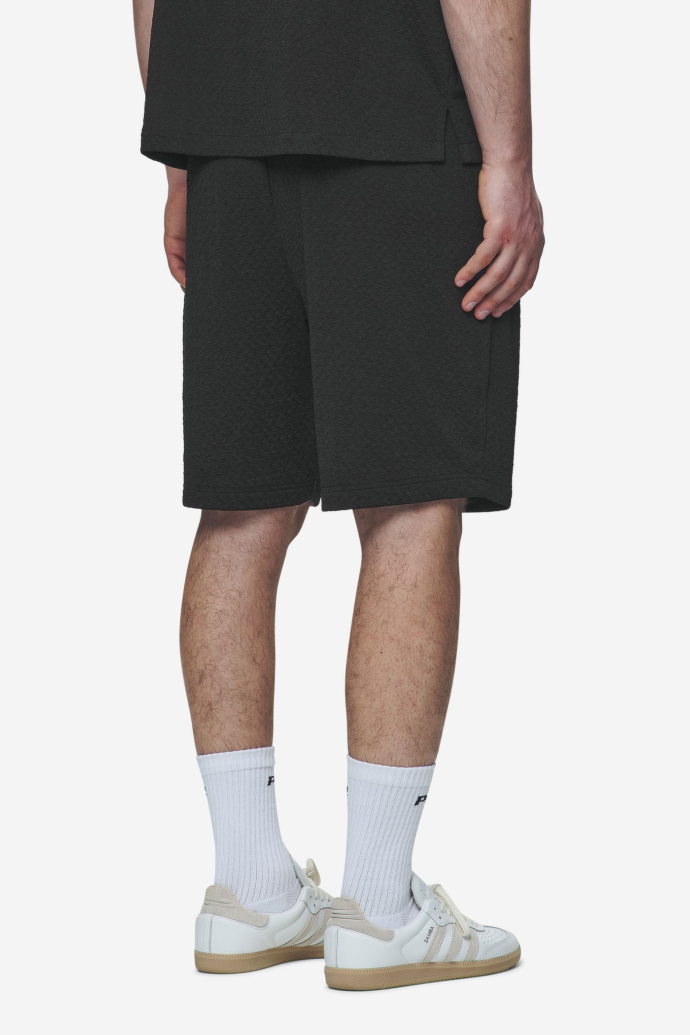 Pegador Wyton Structured Summer Shorts Black Gegenansicht aus der Next Wave Kollektion für Herren