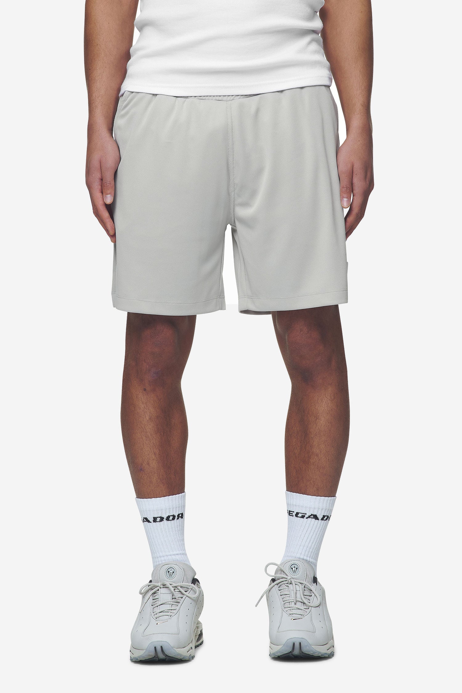 Pegador Sutro Mesh Shorts Pearl Grey Seitenansicht aus der Next Wave Kollektion für Herren