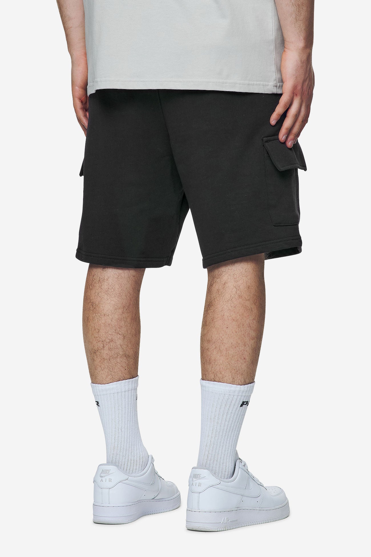 Pegador Otega Terry Cargo Shorts Vintage Black Gegenansicht aus der Next Wave Kollektion für Herren