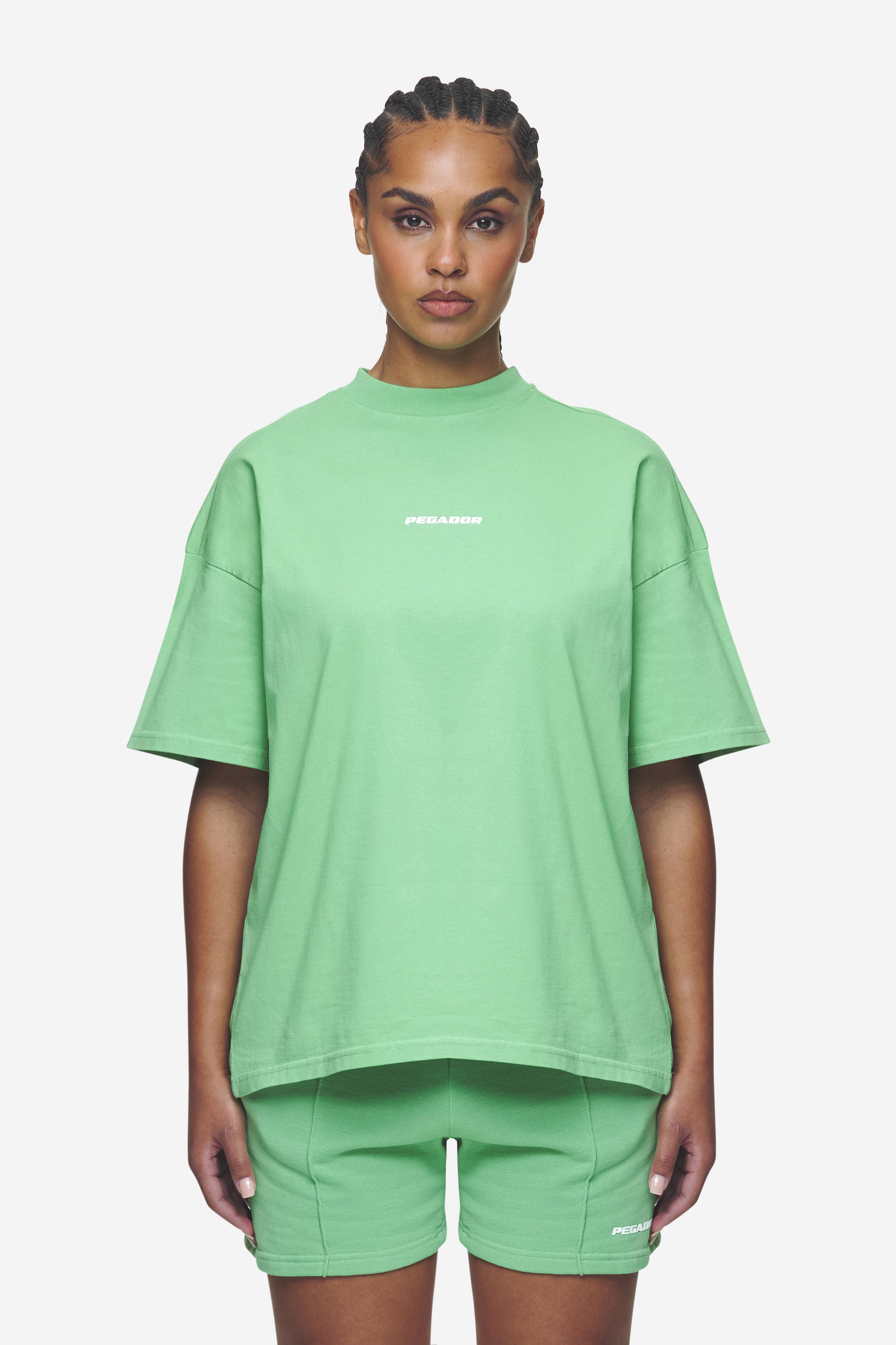 Pegador Bracy Heavy Oversized Tee Washed Peppermint Green White Gum Hauptansicht aus der Next Wave Kollektion für DaHerren