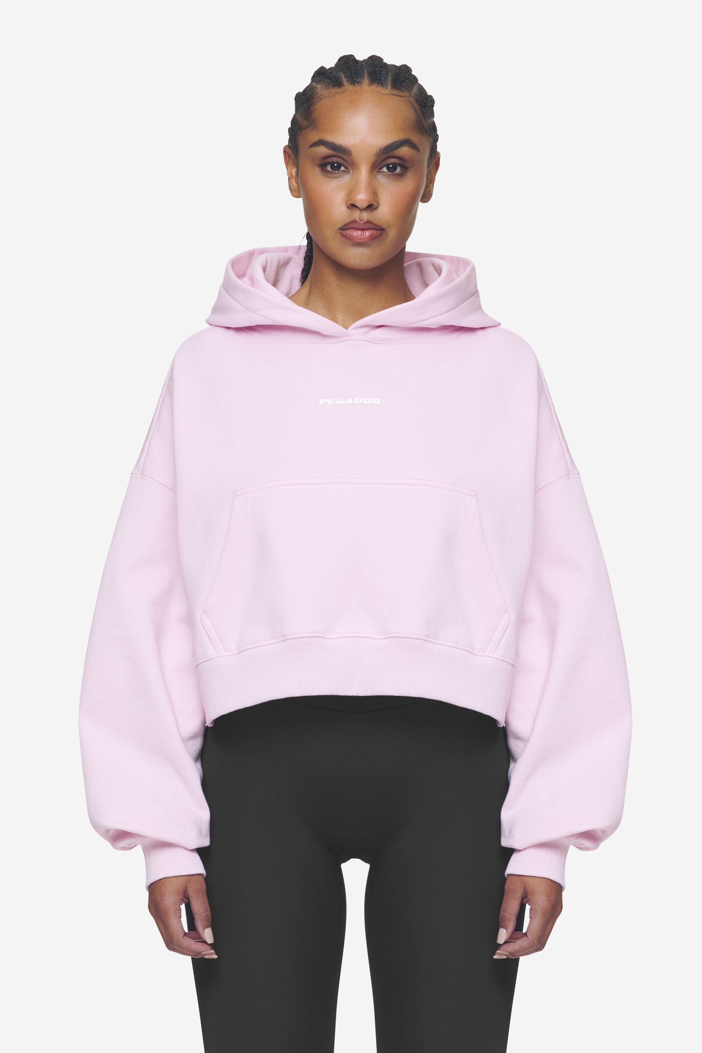 Pegador Salita Oversized Cropped Hoodie Washed Bubblegum White Gum Hauptansicht aus der Next Wave Kollektion für DaHerren