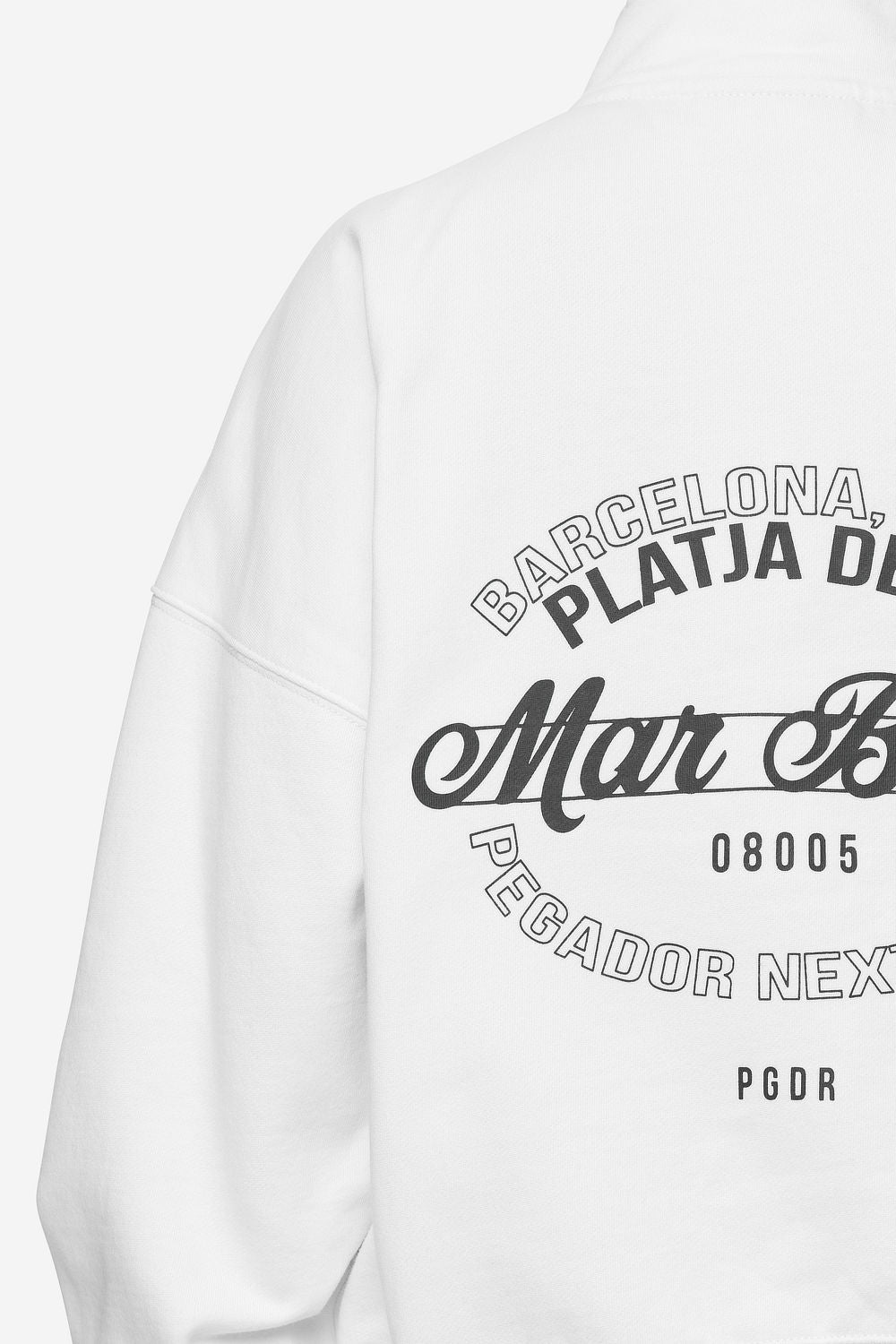 Pegador Luz Oversized Halfzip Sweater White Detailshot aus der Next Wave Kollektion für DaHerren