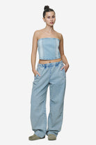 Pegador Miranda Denim Tube Top Washed Pale Blue Bleached Blue Ganzkörper Bild aus der Next Wave Kollektion für DaHerren