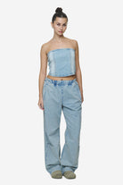 Pegador Miranda Denim Tube Top Washed Pale Blue Bleached Blue Seitenansicht aus der Next Wave Kollektion für DaHerren