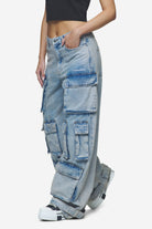 Pegador Celina High Waist Cargo Jeans Washed Pale Blue Hauptansicht aus der Next Wave Kollektion für DaHerren