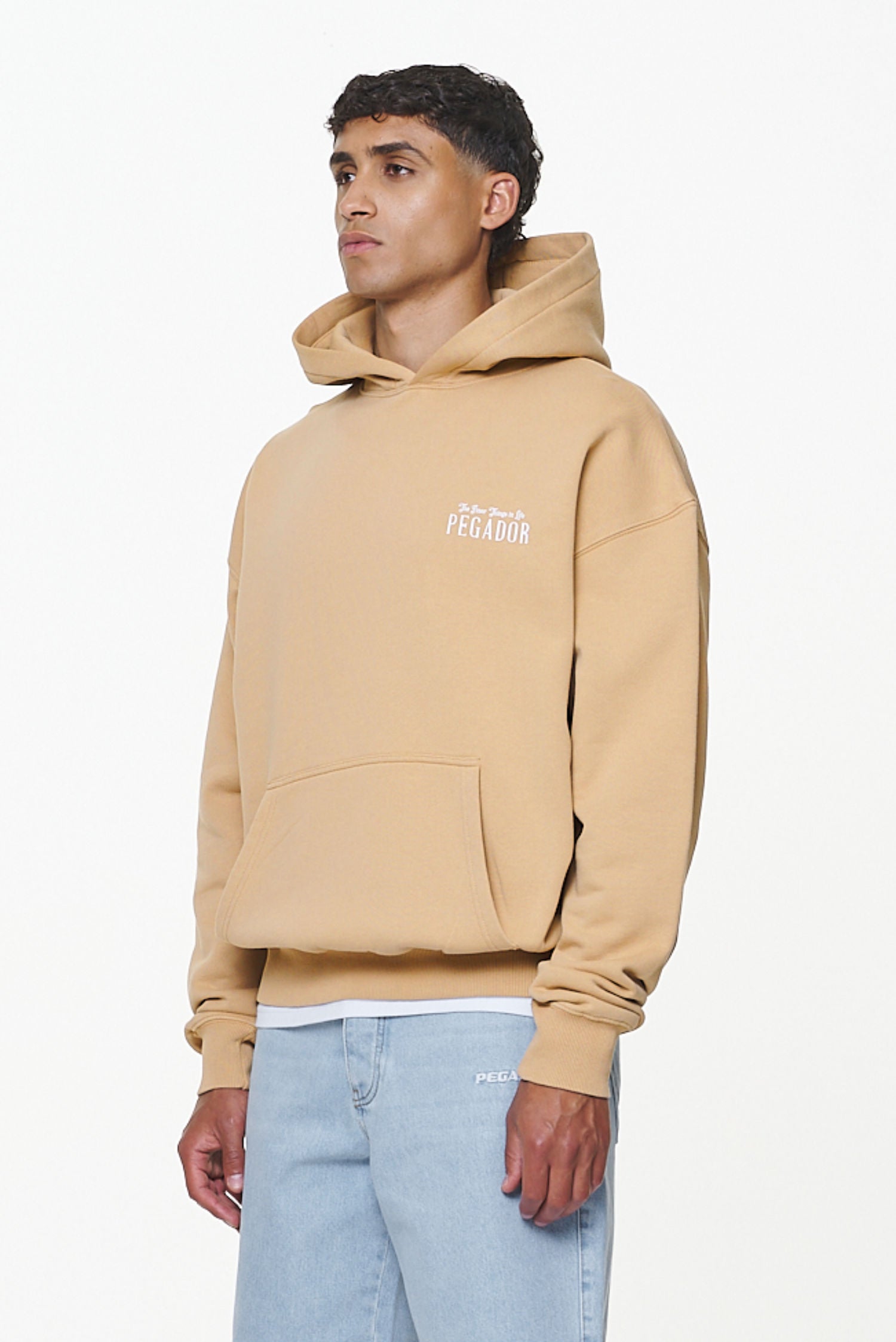 Pegador Leander Oversized Hoodie Vintage Washed Espresso Gegenansicht aus der Finer Things Kollektion für Herren