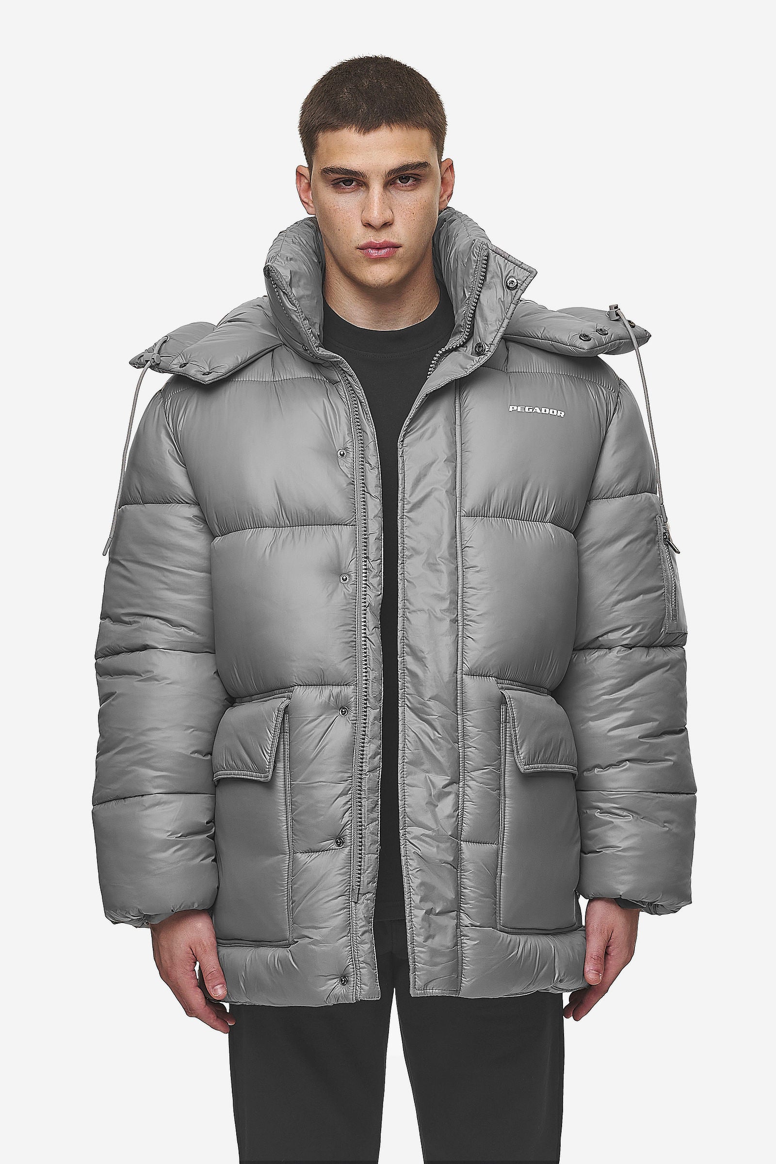 Pegador Conell Puffer Parka Rock Grey Hauptansicht aus der PEGADOR® Outerwear 24 Kollektion für Herren