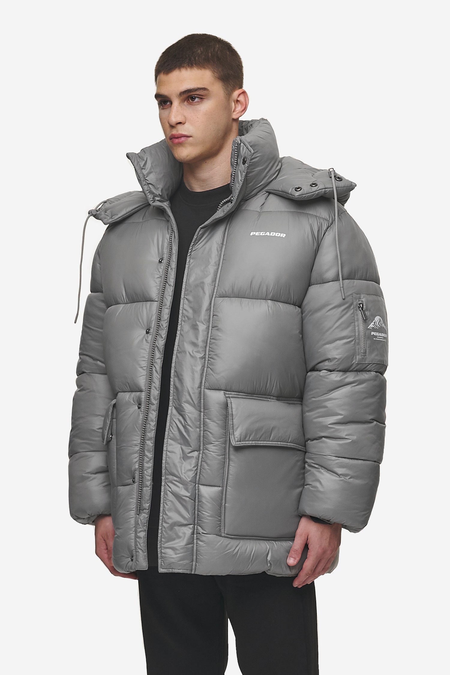 Pegador Conell Puffer Parka Rock Grey Gegenansicht aus der PEGADOR® Outerwear 24 Kollektion für Herren