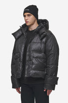 Pegador Garrick Vintage Oversized Puffer Jacket Black Gegenansicht aus der PEGADOR® Outerwear 24 Kollektion für Herren