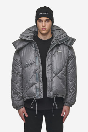 Pegador Henry Vintage Oversized Puffer Jacket Anthracite Hauptansicht aus der PEGADOR® Outerwear 24 Kollektion für Herren