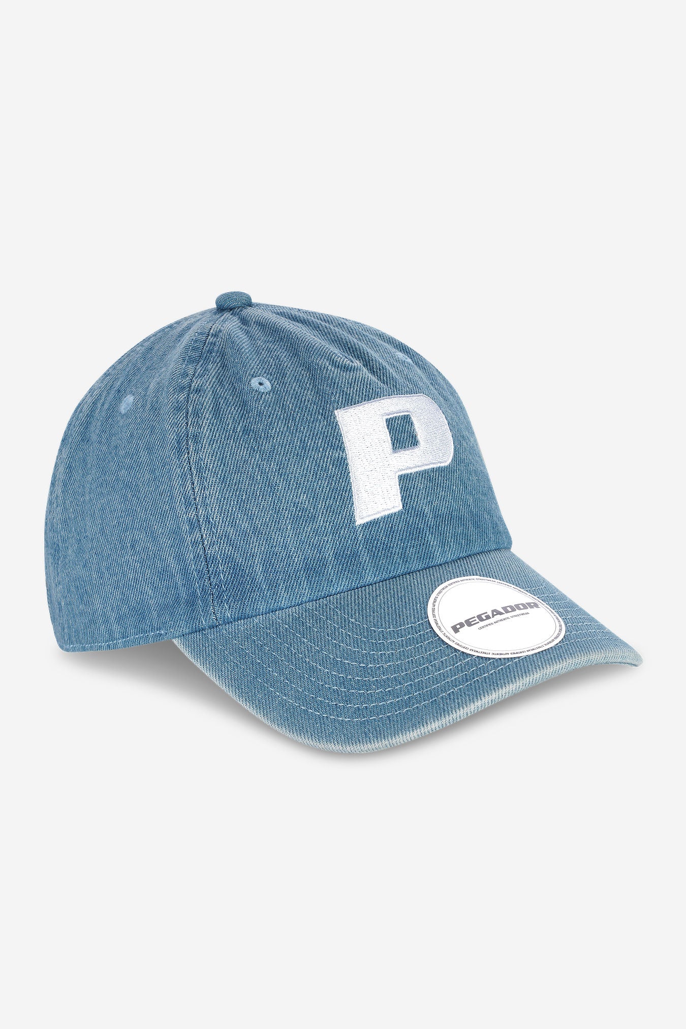 Pegador P Logo Denim Cap Baby Blue Hauptansicht aus der Next Wave Kollektion für Herren