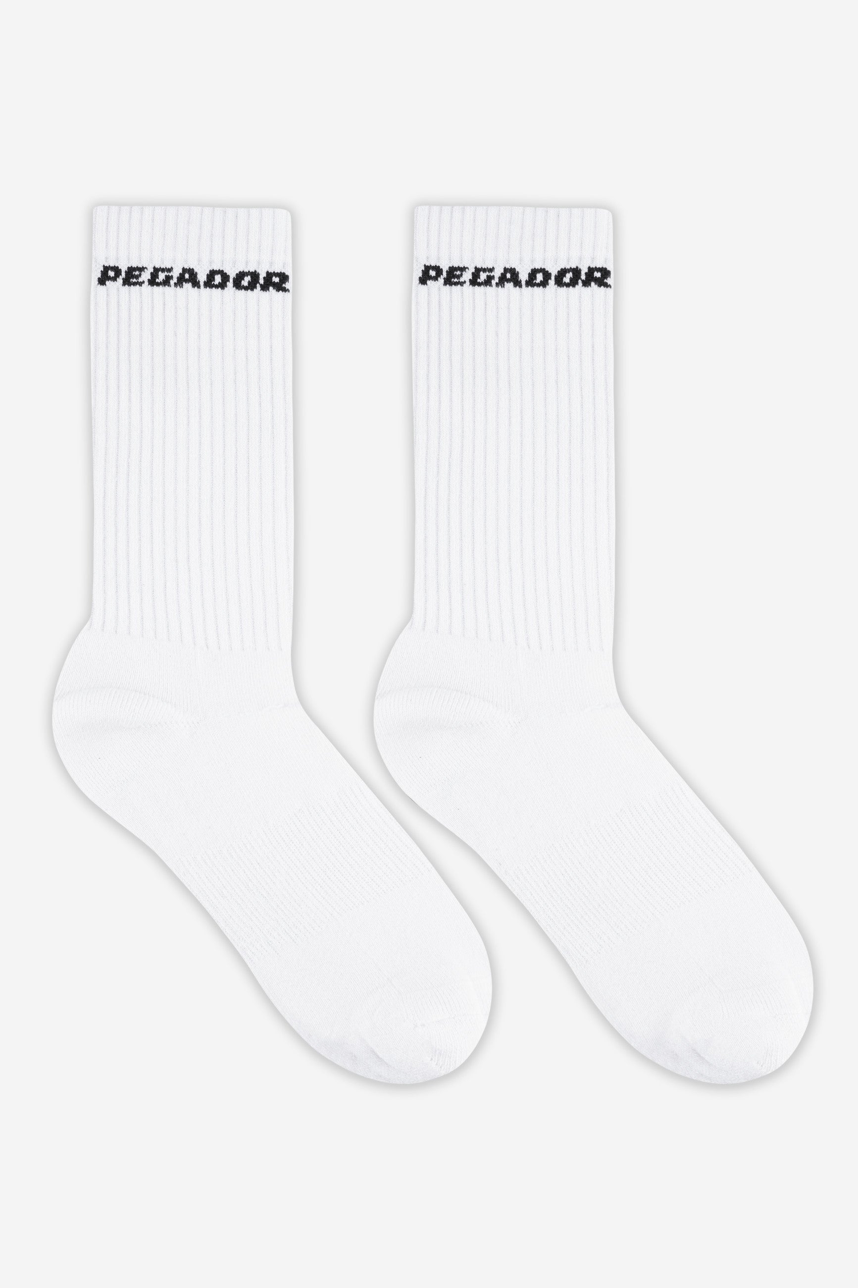 Pegador Side Logo Socks White Black Hauptansicht aus der PEGADOR® Kollektion für Herren und Damen