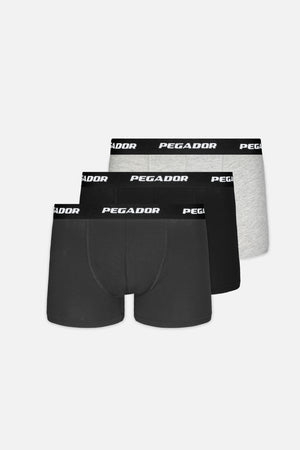 Pegador Tantun Boxershorts 3 Pack Grey Melange Black Anthracite Hauptansicht aus der PEGADOR® Kollektion für Herren und Damen