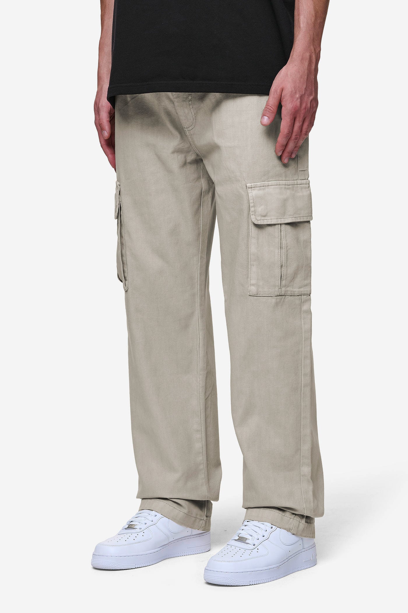 Pegador Waymir Cargo Pants Beige Seitenansicht aus der PEGADOR® Jeans Kollektion für Herren