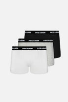 Pegador Tantun Boxershorts 3 Pack Black Grey Melange White Ganzkörper Bild aus der PEGADOR® Kollektion für Herren und Damen