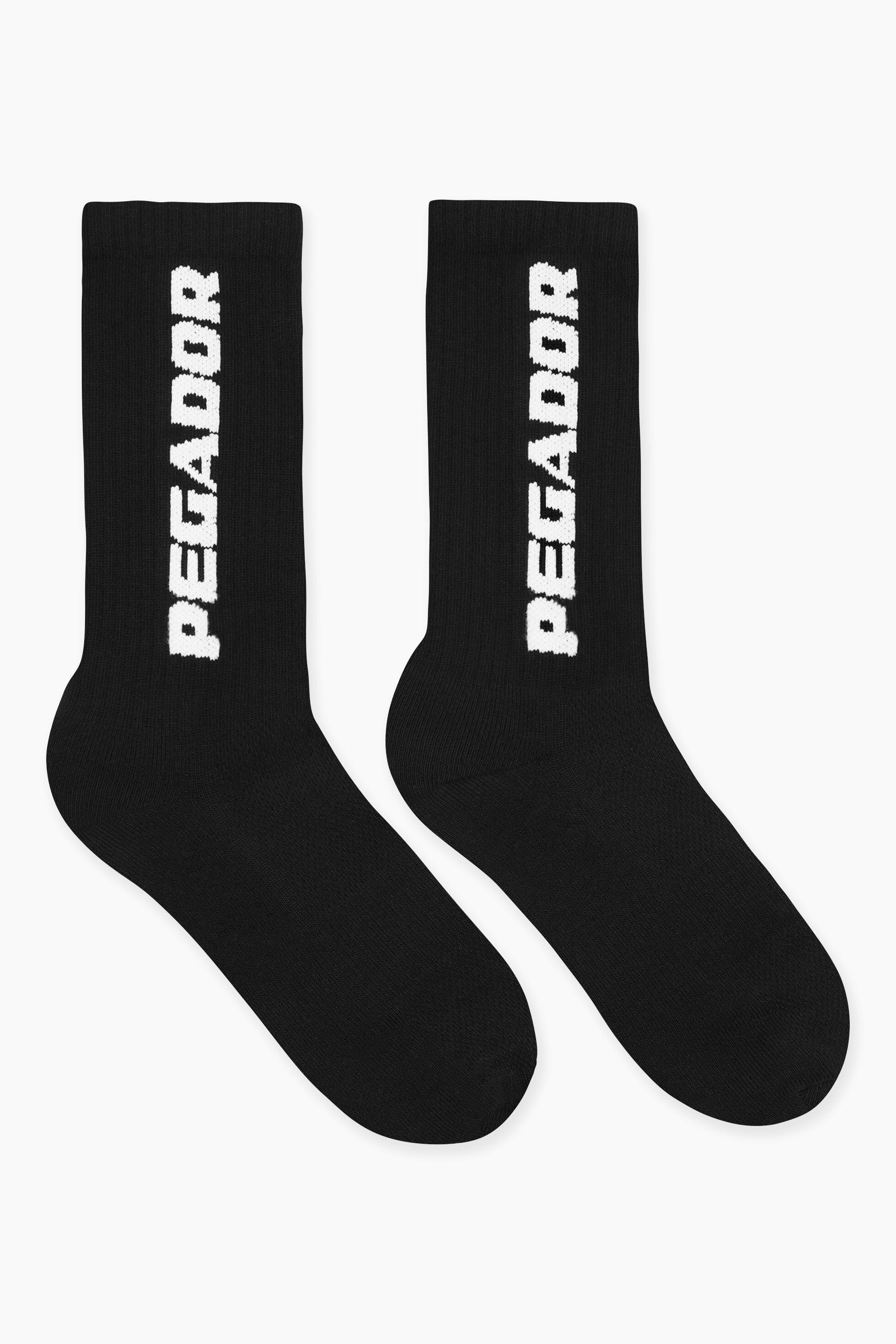 Pegador Cross Logo Socks Black White Hauptansicht aus der PEGADOR® Kollektion für Herren und Damen