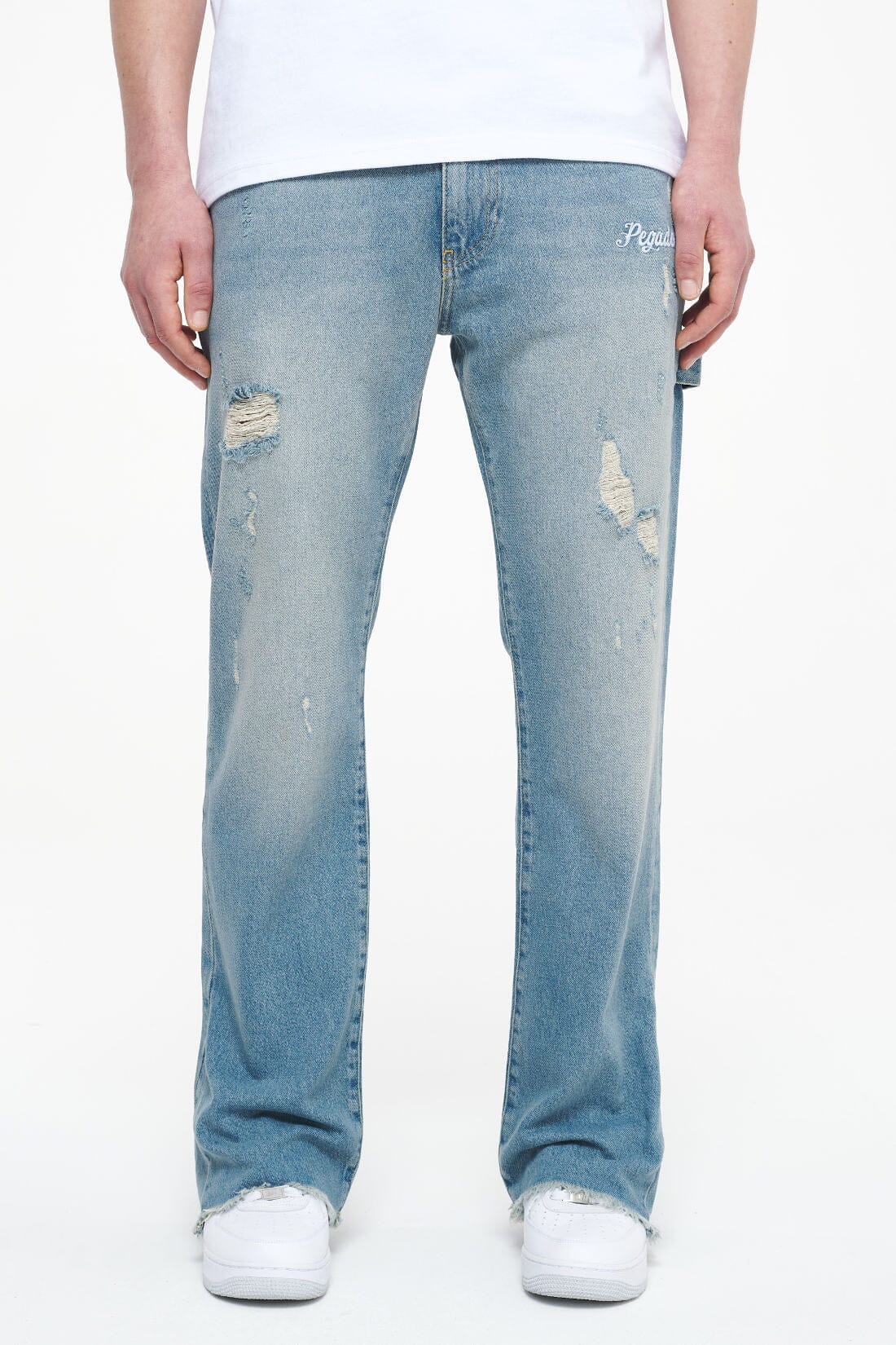 Pegador Alma Flared Jeans Washed Light Blue Seitenansicht aus der Trust The Process Kollektion für Herren