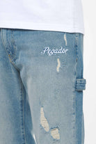 Pegador Alma Flared Jeans Washed Light Blue Detailshot aus der Trust The Process Kollektion für Herren