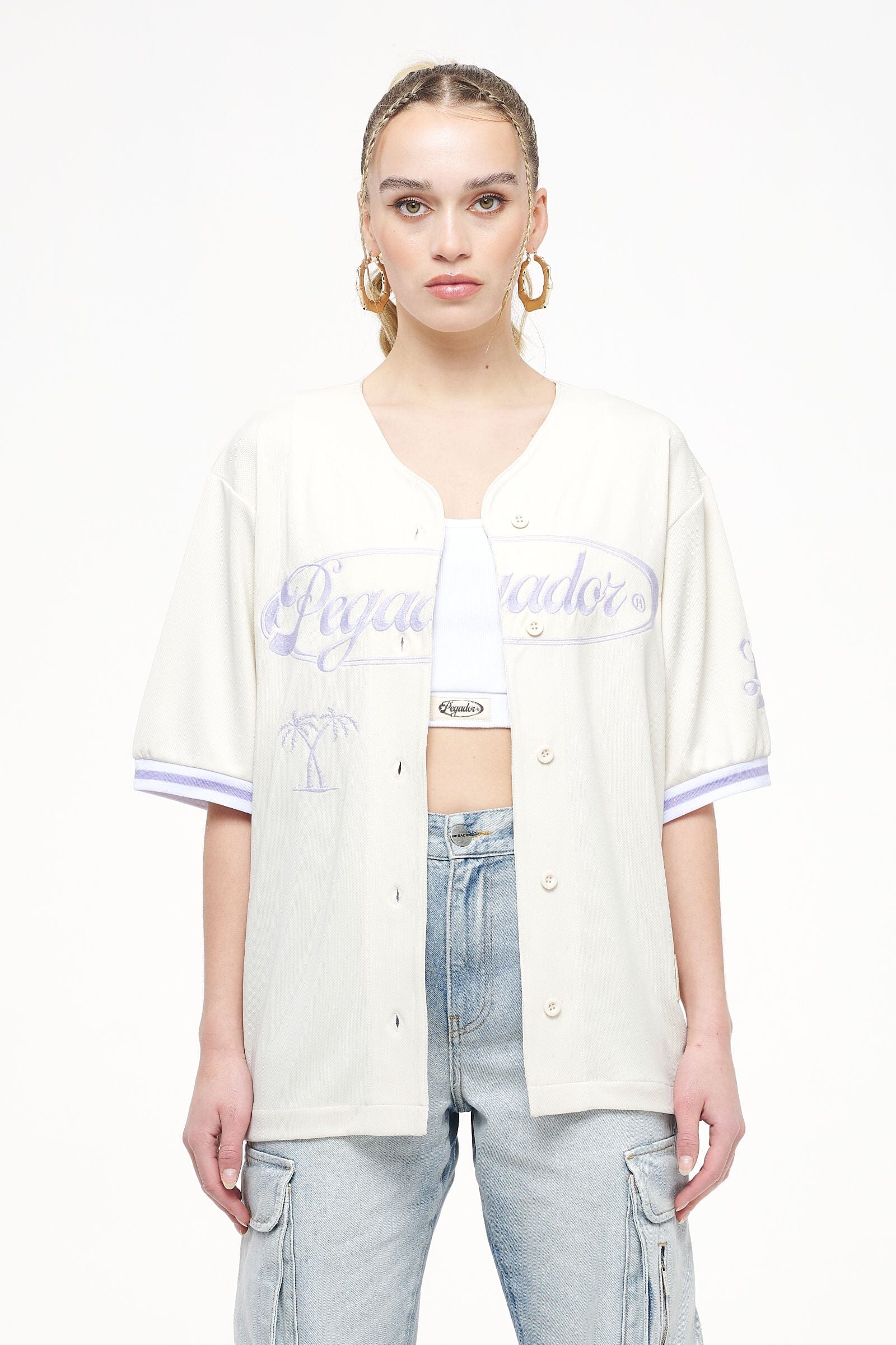 Pegador Angeles Oversize Baseball Shirt Angels Cream Hauptansicht aus der Trust The Process Kollektion für DaHerren